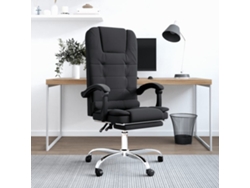 Silla de oficina reclinable masaje cuero sintético negro