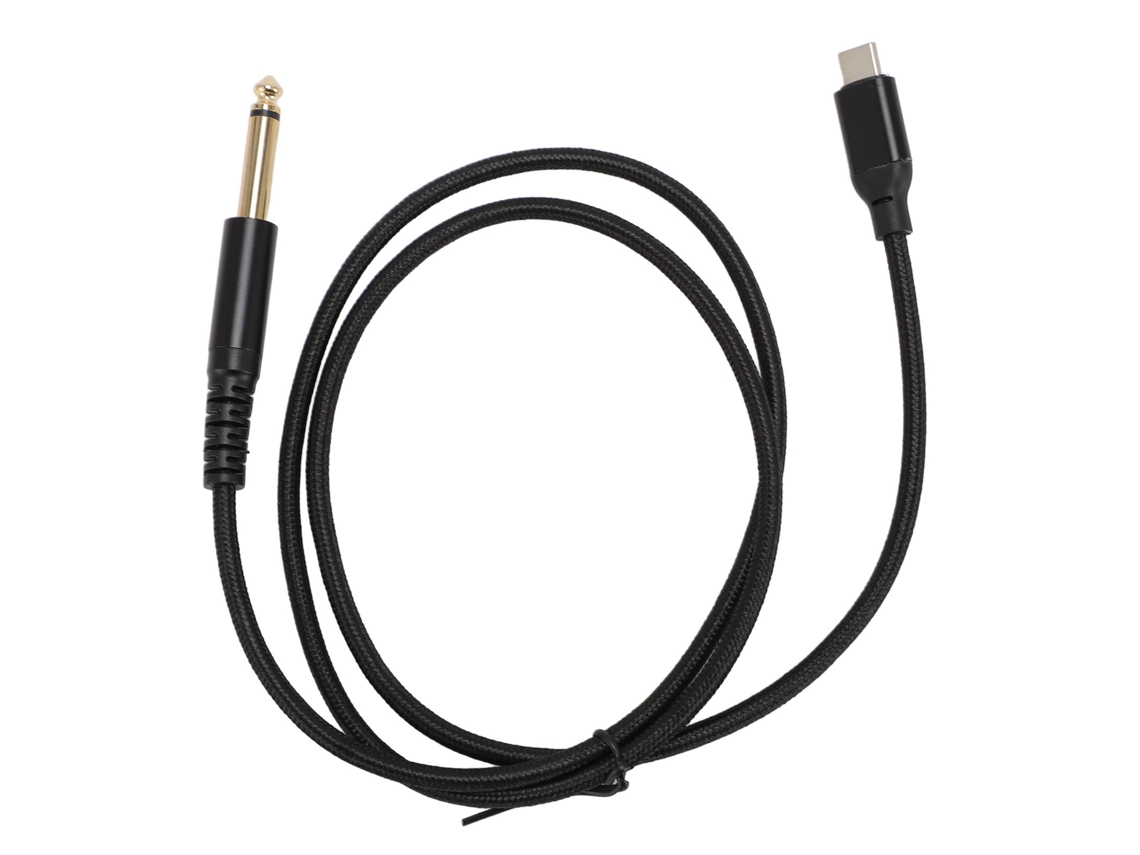 Cabo Usb C Para Ts Plug And Play 6.35mm 1/4 Polegada Para Guitarra Eléctrica Baixo Mixer Pc Smartphone 2m