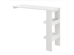 Mesa de Bar Bromölla mural con 2 estantes aglomerado 120 x 45 x 106 cm Blanco [EN.CASA]