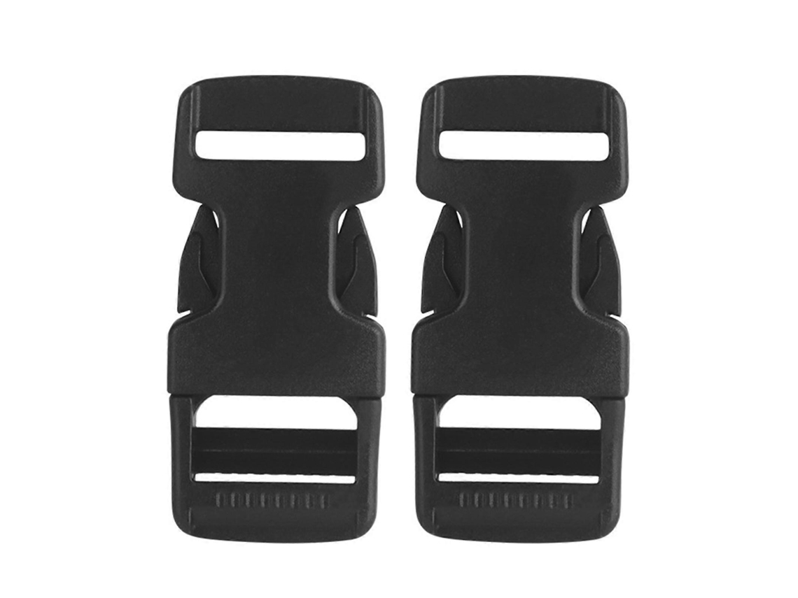 Juego de 2 hebillas laterales de liberación rápida para correas de 2 cm, hebillas de repuesto, hebillas prácticas con clips, negras.