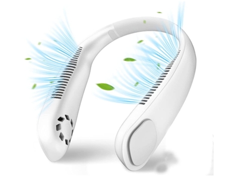 Ventilador de cuello portátil sin aspas Ventilador de cuello manos libres con carga USB Ventilador de cuello personal Silencio Blanco BISBISOUS
