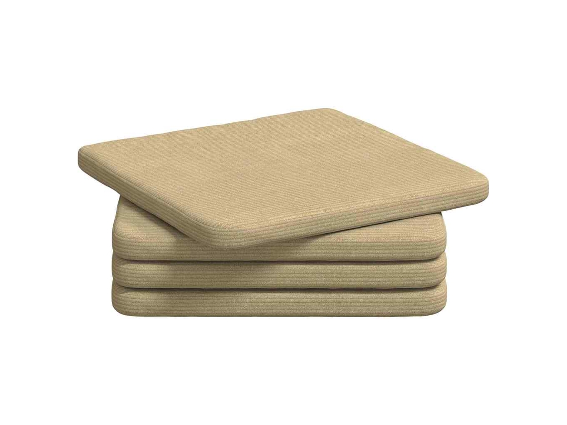 Cojines para asiento, 4 unidades, gris verdoso, 40 x 40 x 3 cm, HARLANV1
