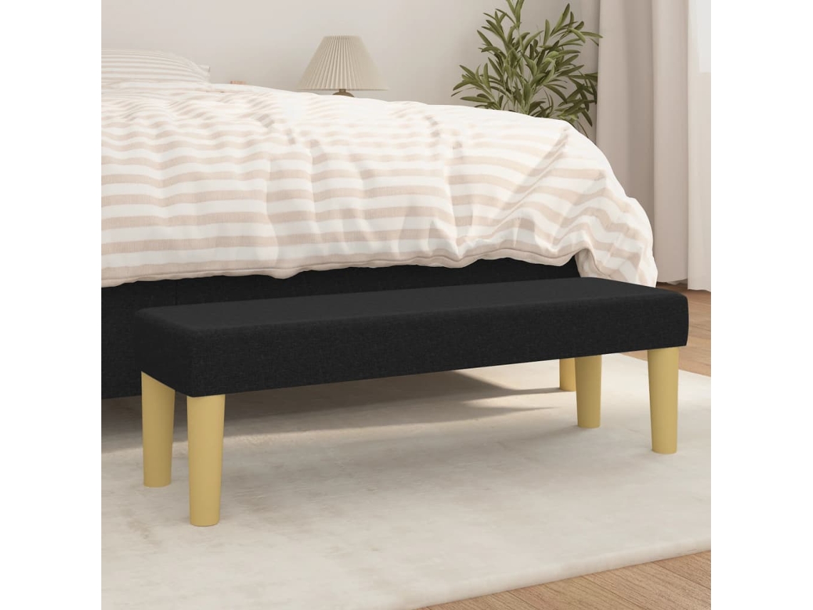LOVELY HOME Taburete Banco 100X30X30 Cm Tela Negra
