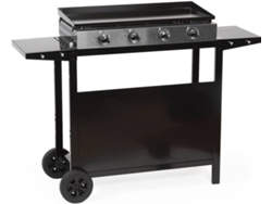 Barbacoa HAPPY GARDEN Mérida 4 Quemadores + Carro (Negro - Acero - 80,5x41,2x19 cm)
