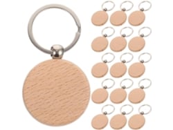 20 Peças De Chaveiros De Madeira Em Branco Para Decoração Diy, Incluindo Anéis E Pingentes Para Bolsas.