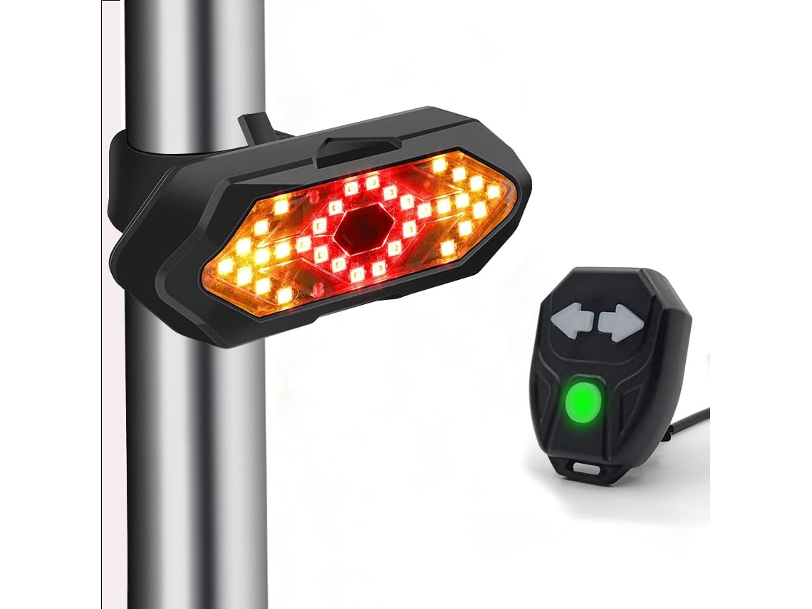 Luz Trasera Para Bicicleta, Intermitentes, Control Remoto Inalámbrico (negro)