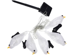 Lámpara LED brillante con 30 LED, resistente al agua con clasificación IP44, fabricada en acrílico y plástico, con forma de pájaro blanco y de bajo consumo energético.