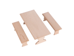 Dan26-set De Muebles De Madera Para Casa De Muñecas: Mesa Y Banco En Escala 1:12, Accesorio Diy