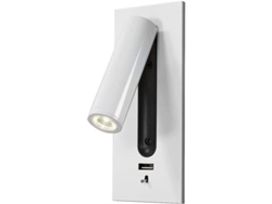 Lámpara De Pared – Aplique Led Ajustable – Luz De Lectura Focalizada – Lámpara Moderna Con Puerto De Carga Usb – Color Blanco