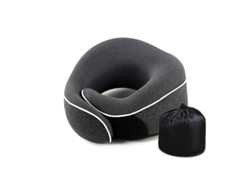 Almohada Cervical De Espuma Viscoelástica Portátil En Forma De U Cómoda Para Viajes Con Soporte Cervical De 360° (negro) Cuich