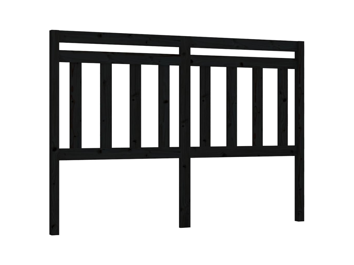 Cabecero de cama 146x4x100 cm Pino macizo Negro MAISON EXCLUSIVE