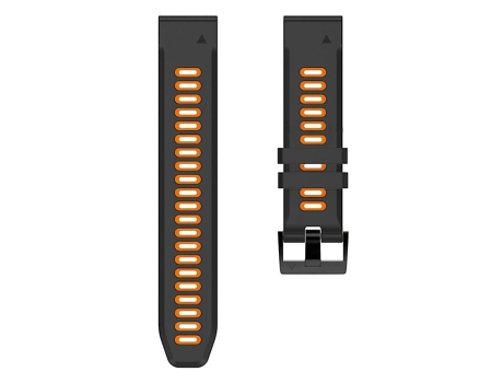 Correa De Reloj Inteligente Para Garmin Fenix 5X26 Mm Correa De Reloj Deportivo De Silicona De Negro-Naranja VENISYMLIS