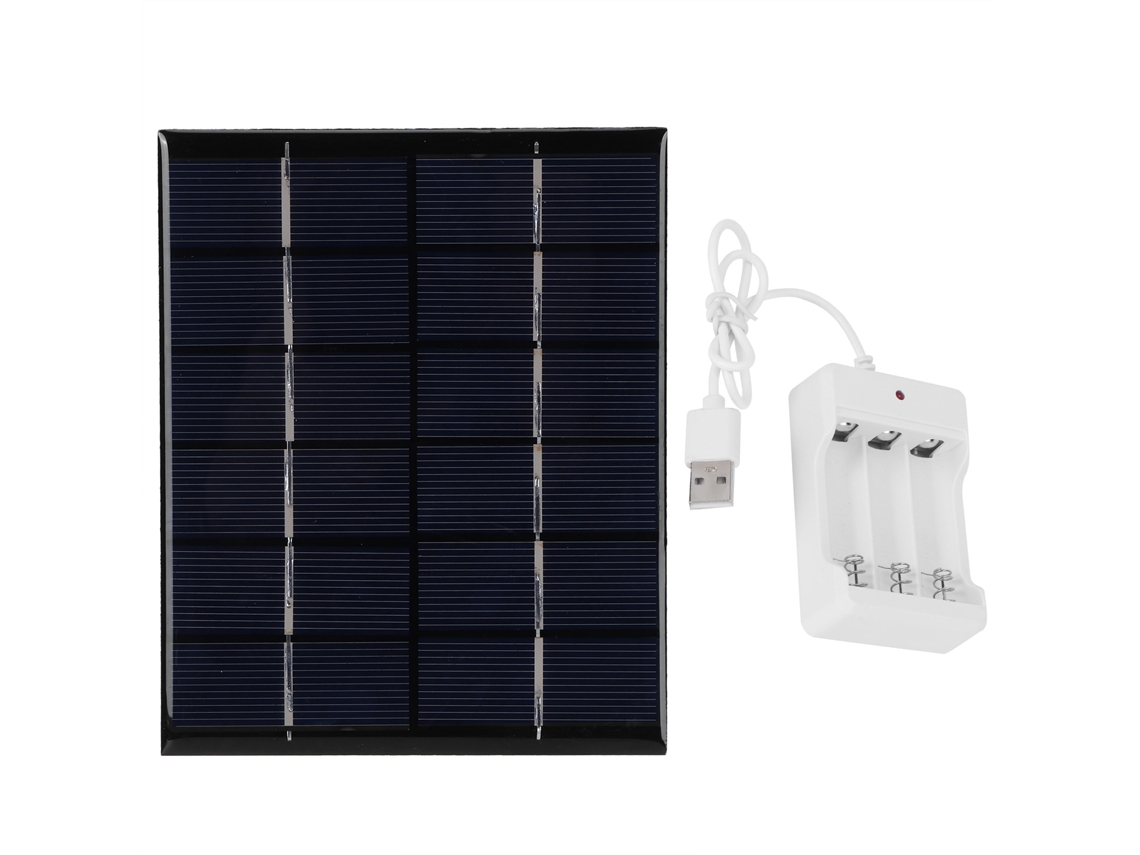 Panel Solar De 2w Y 6v Con Cargador De Pilas Aa Para Proyectos Científicos Y De Bricolaje.