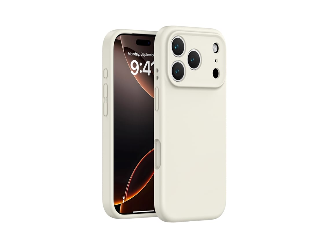 (blanco, Iphone 15 Pro) Funda De Silicona Líquida Para Iphone, Cobertura Total Sin Huecos, Protección De Botones De Una Sola Pieza.