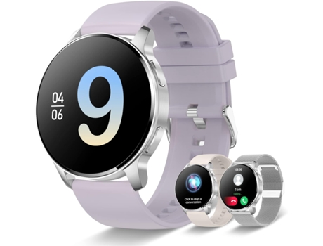 VEANXIN Reloj inteligente 1.32 en HD Pantalla táctil completa Rastreador de ejercicios a prueba de agua-Plata-Nuevo