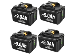 Batería Makita de 18 V, capacidad de 6 Ah, compatible con taladros inalámbricos Lxt, 4 baterías OEM de 9,0 Ah