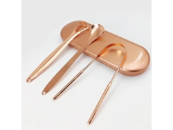 (juego De 3 Piezas De Oro) Kit De Limpieza De Lengua De Acero Inoxidable De Primera Calidad, Herramienta De Higiene Bucal Portátil