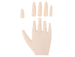 Mão De Prática Para Unhas De Acrílico De Borracha Macia Com Articulações Móveis Dedo Flexível Treinamento Manicure