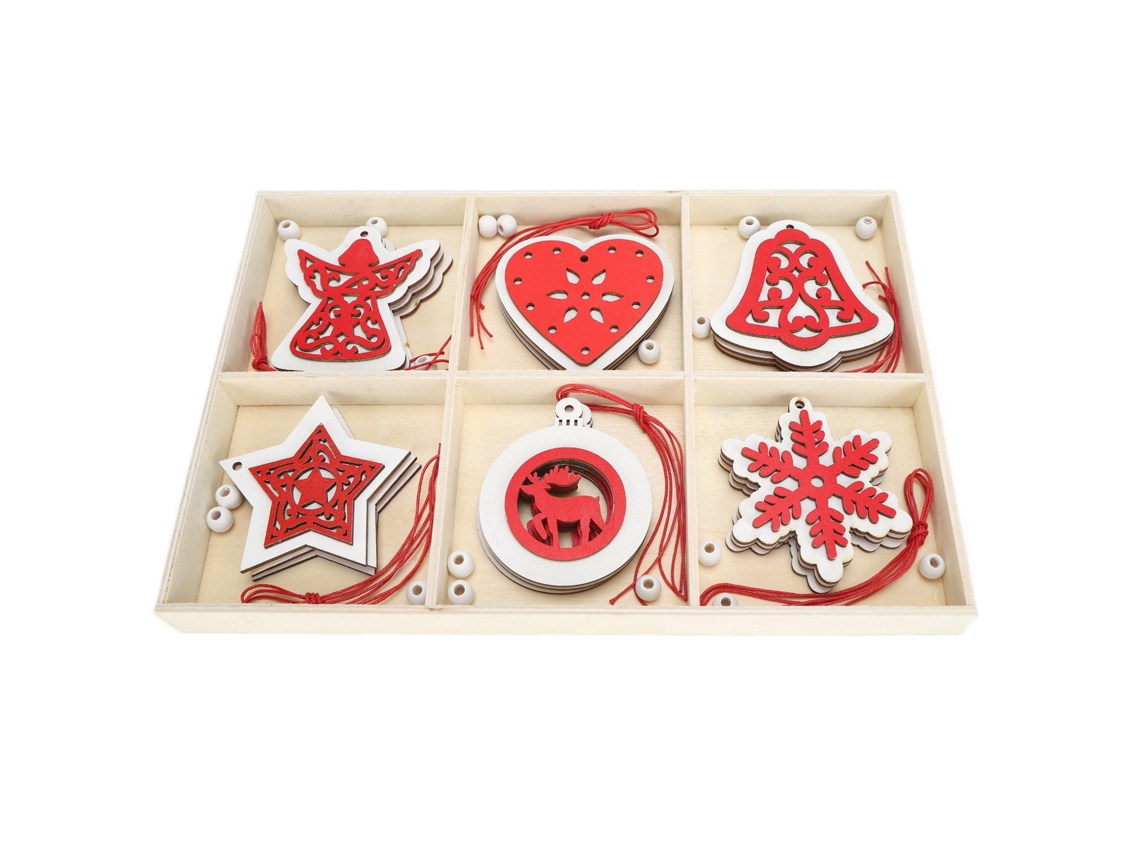 Adornos De Madera Para Armar, Colgantes Para Árbol De Navidad, Accesorios Decorativos Jm02034