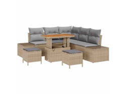 Maison Exclusive - Conjunto De Sofás De Jardín Con Cojín 8 Pcs Beige Poliratán