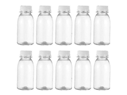 10 Unidades De Botellas De Plástico Transparente De 200 Ml Para Almacenar Leche Y Bebidas.