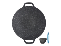 Sartén redonda coreana para barbacoa de 30 cm, fácil de limpiar.