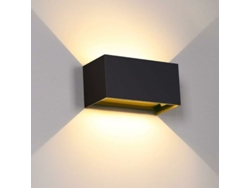 Lámpara De Pared Led De 24 W, Luz Blanca Cálida De 3000 K, Ip65, Ajustable, Aluminio Negro, Para Interiores Y Exteriores.