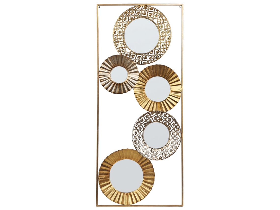 Espejo decorativo BELIANI Maicoba de Hierro Dorado 39x5x90