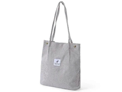 Bolso de compras plegable de pana para mujer, de alta calidad, ecológico y reutilizable, ligero con correa para el hombro. Venta al por mayor disponible.