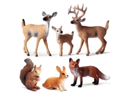 6 Modelos En Miniatura De Animales Del Bosque Para Figuras Navideñas, Decoraciones De Pasteles Y Juguetes Educativos.