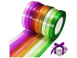 8 Cintas De Seda Surtidas De 10 Mm X 25 M Para Decoración Diy, Regalos De Boda Y Fiestas.