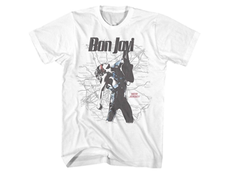 Camiseta ROCKINSTONE Bon Jovi Jersey Mapa (S)