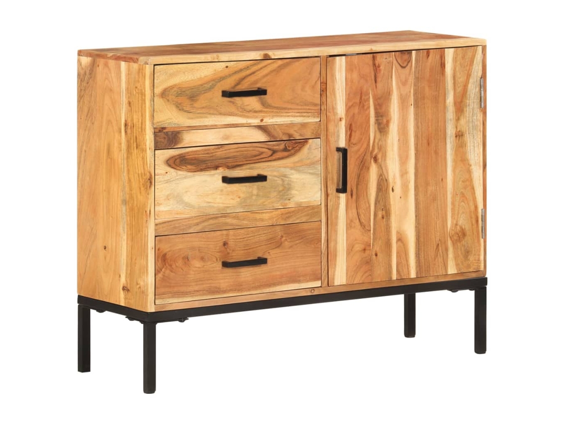 Aparador De Madera Maciza De Acacia 88x30x73 Cm