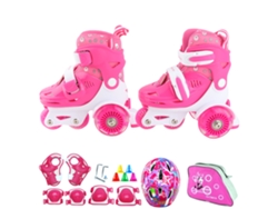 Vlrla-zapatos De Patinaje Infantil Flash Para Principiantes Set Con Rodilleras Coderas Casco Mochila Patines Niños