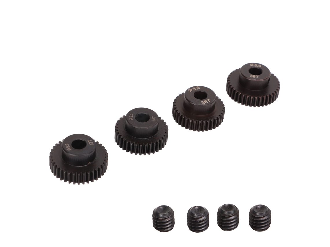 Ymsl Engranaje Piñón De Motor Metal 48dp 5.0mm 35t-38t Acero Aleación Cromo Molibdeno Para Coche Rc 1/10 Hxl
