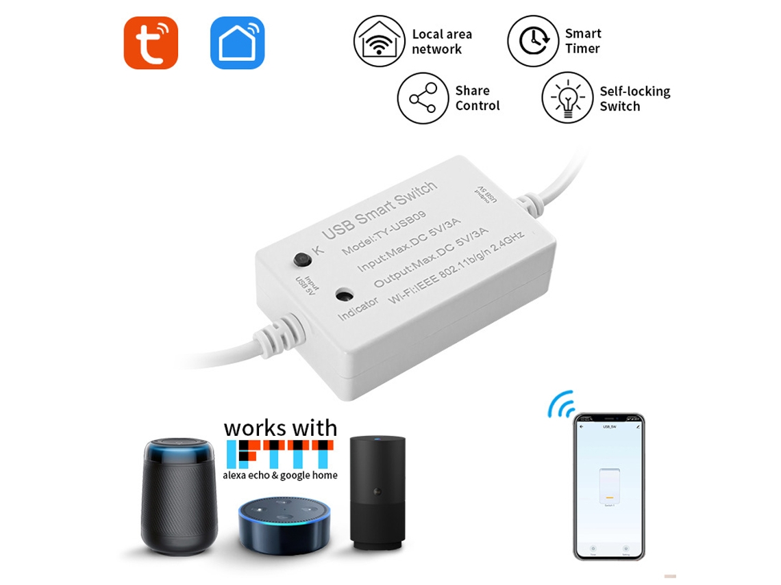 Módulo De Disyuntor Inteligente Tuya Wifi Rf433 Con Control Mediante La Aplicación Alexa Home.