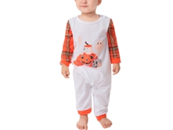 Rebe-pijamas Familiares De Natal Com Estampa De Abóbora Quadros Body Com Gola Redonda Para Menino 12-18m