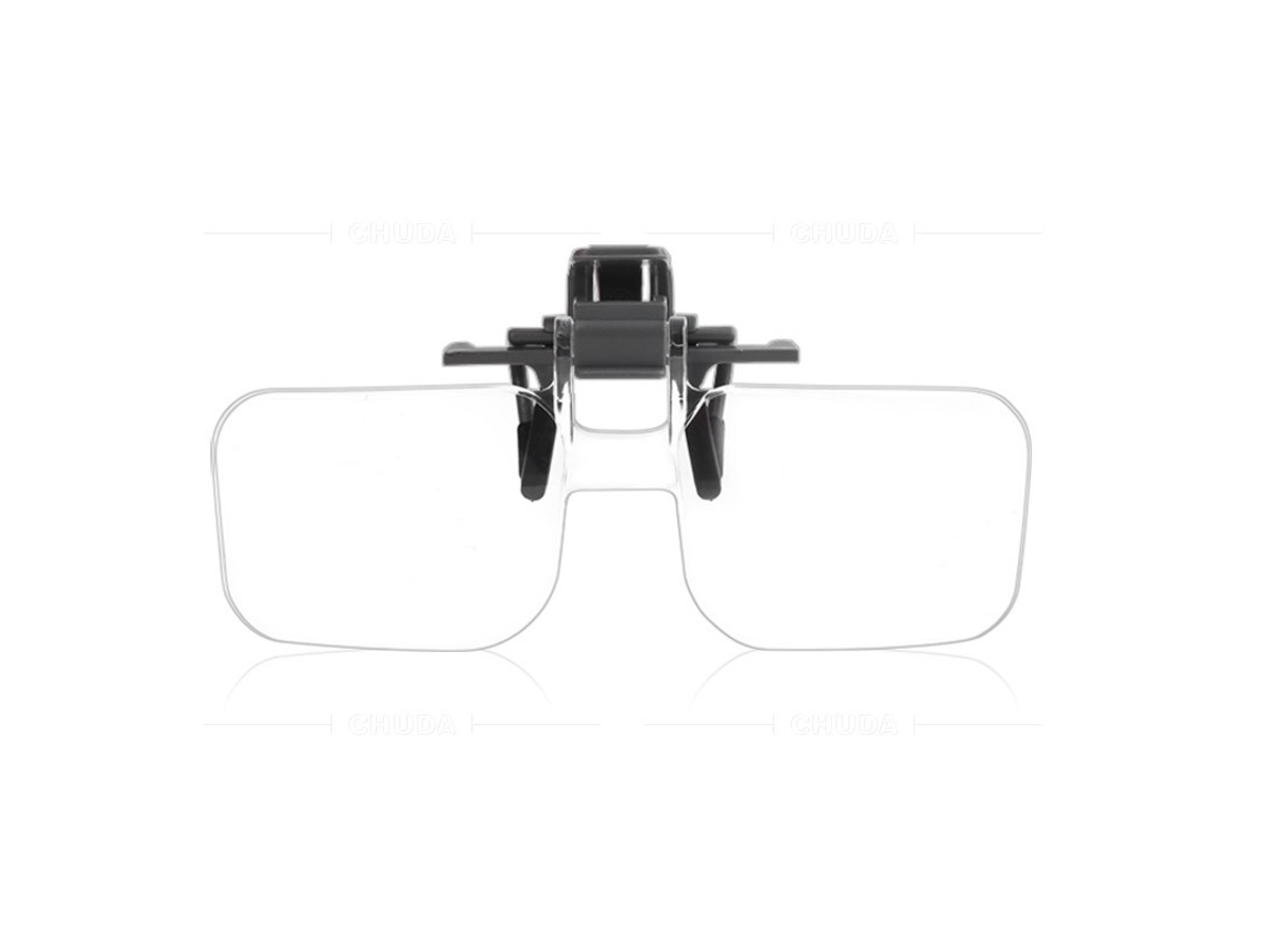 Lupa con clip transparente, aumento de 2X
