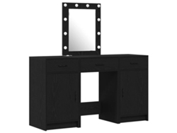Mesa Tocador | Mesa De Vestidor Negro 50 X 41 X 135 Cm Madera De Ingeniería
