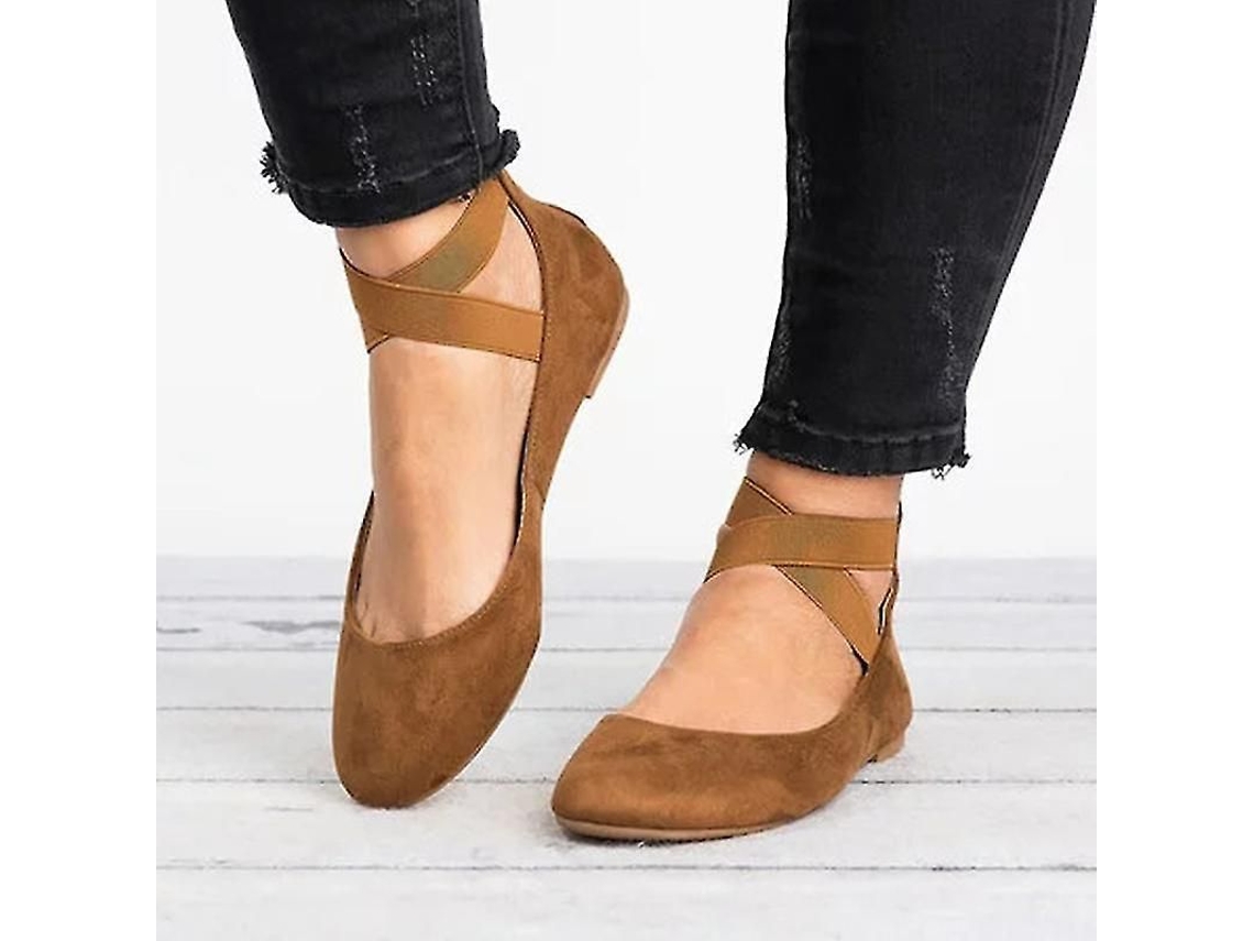 2026-zapatos De Baile Ballet Para Mujer Con Correa Cruzada En Tobillo Y Suela Plana