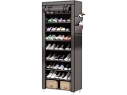 Armario Zapatero Zapatos Puerta Cremallera Bolsillos Laterales Home NYANA ABS Tecido Gris (160x88x30)