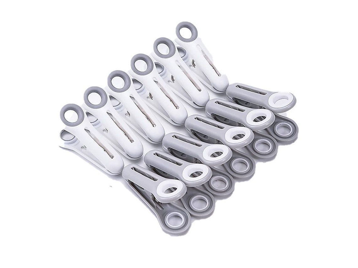 2026 12 pinzas de plástico resistentes para ropa, pinzas para lavandería con resorte de acero inoxidable, multiusos