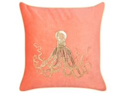 Cojín decorativo BELIANI Laminaria de Terciopelo Rojo 45x45x10