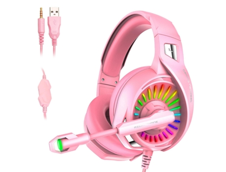 Auriculares Gaming con Micrófono Compatibles con Laptop Ps4 Ps5 Xbox One Pc Rgb Auriculares con Luz Led Micrófono con Cancelación BISBISOUS
