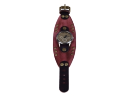 Reloj Vintage Con Pulsera De Cuero Y Remaches
