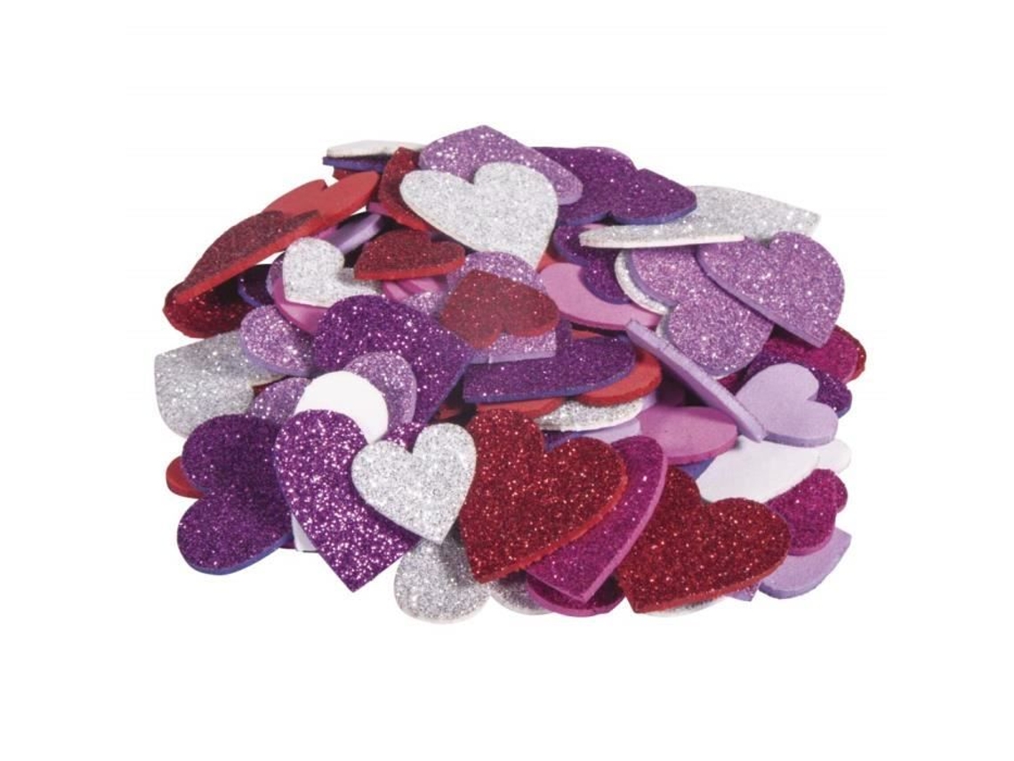Corazones de gomaespuma con purpurina Hobby Rayher, 23 30229000 Rayher