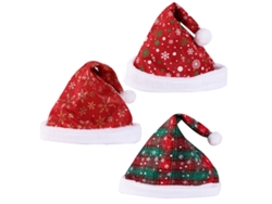 Gorros navideños - Gorros de terciopelo unisex de 3 piezas con estampado de copo de nieve RNEMITERY