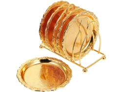 E Mesa 6 Peças De Porta-copos De Liga De Zinco Dourado