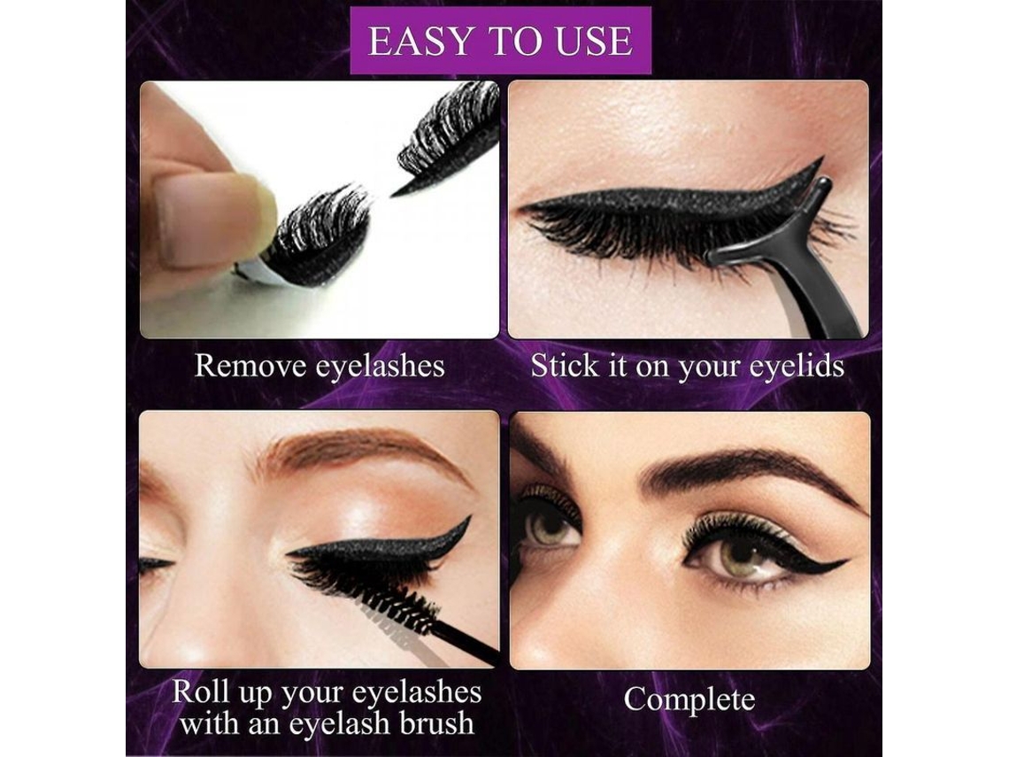 Set De Pestañas Postizas Rizadas Autoadhesivas Negras Sin Pegamento, Maquillaje Adhesivo Para Ojos Cmb