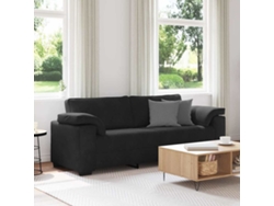 Sofá De 3 Plazas Terciopelo Negro 178 Cm